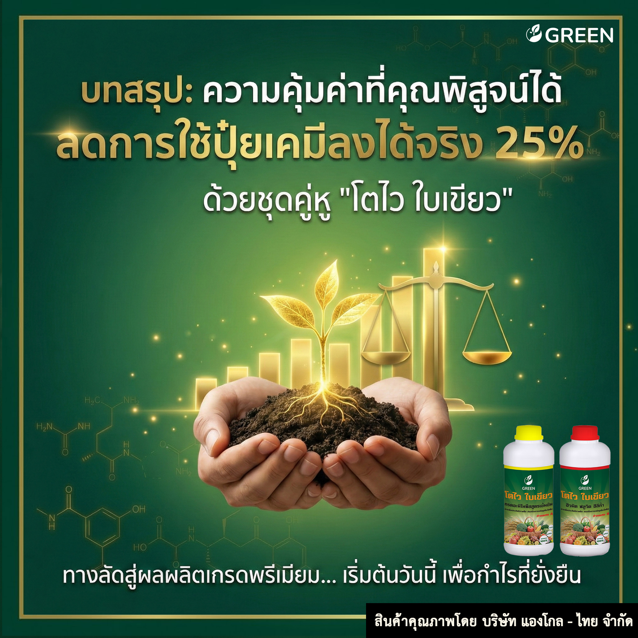 โตไว ใบเขียว 1ชุด ส่วนผสม A+B